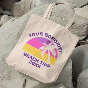 Custom Studentinnenverbindung Beach Trip Pink Palm Tragetasche