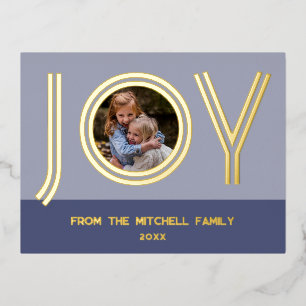 Custom Stylish Chic Violet Lila Minimalistisch Gol Folien Feiertagspostkarte