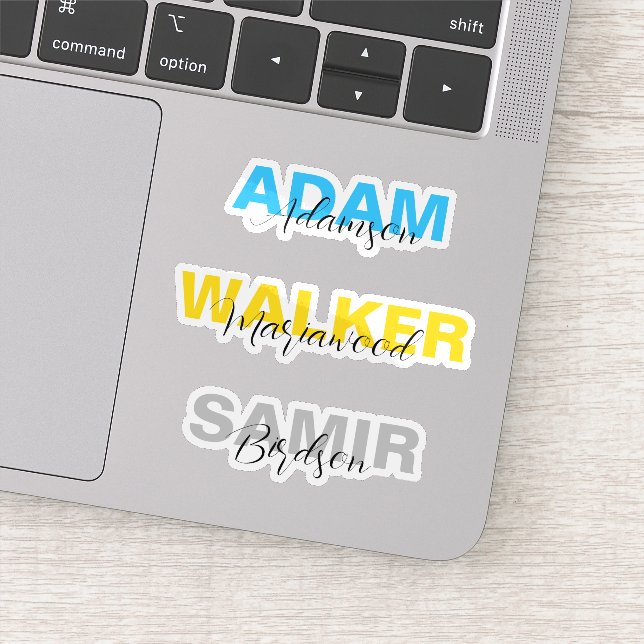 Custom Stylish Full Name Stickers for Boys (Vinyl) Aufkleber (Detail)