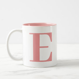 Custom Stylish Modern Pink Monogram Initials Zweifarbige Tasse