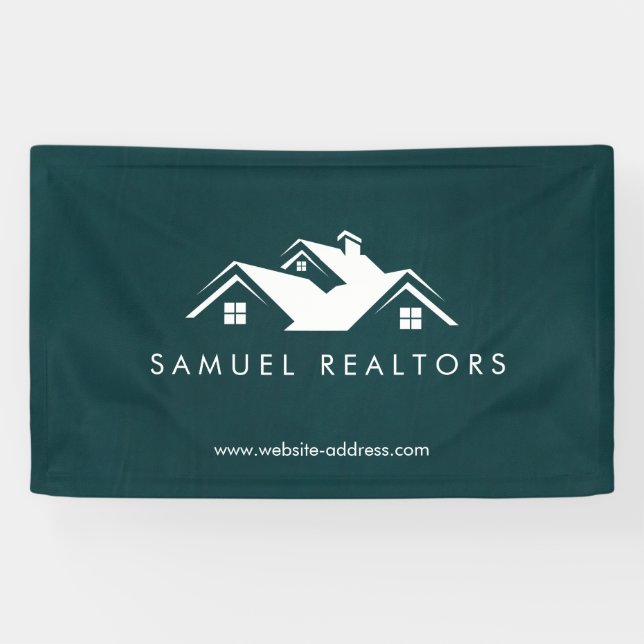 Custom Stylish Modern Real Estate Home Logo Banner (Horizontal)