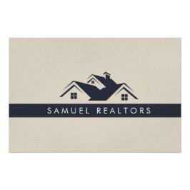 Custom Stylish Modern Real Estate Home Logo Poster