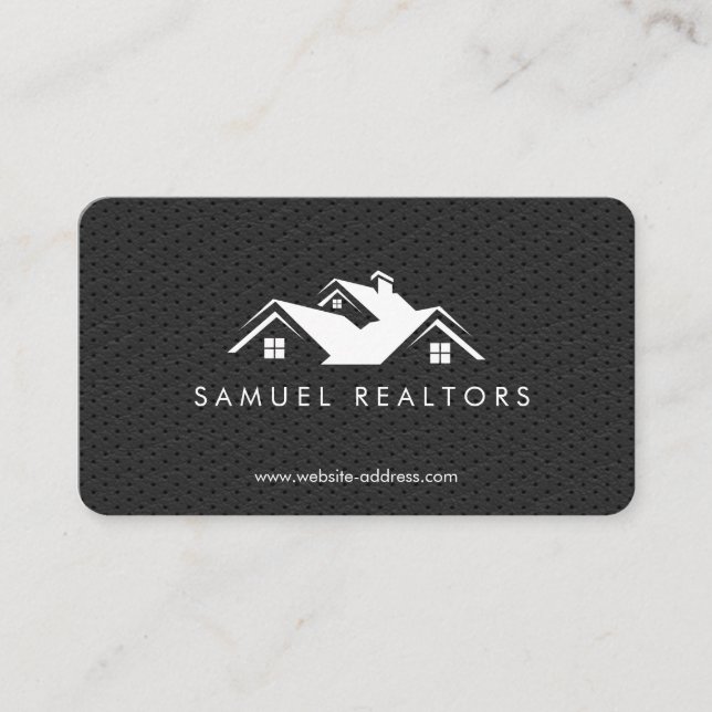 Custom Stylish Modern Real Estate Home Logo Visitenkarte (Vorderseite)