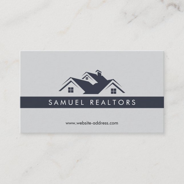 Custom Stylish Modern Real Estate Home Logo Visitenkarte (Vorderseite)