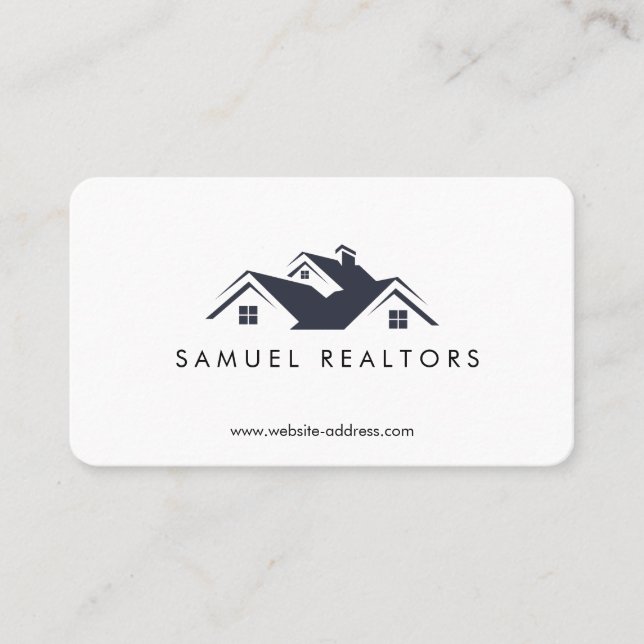 Custom Stylish Modern Real Estate Home Logo Visitenkarte (Vorderseite)