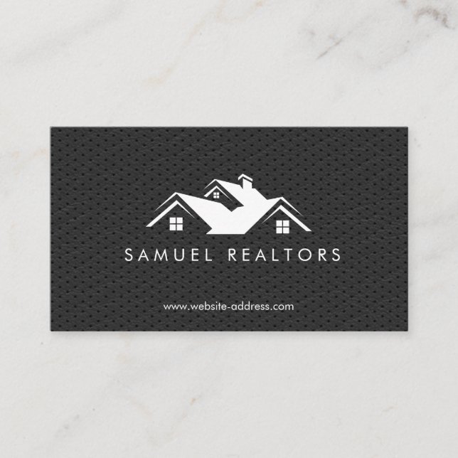 Custom Stylish Modern Real Estate Home Logo Visitenkarte (Vorderseite)