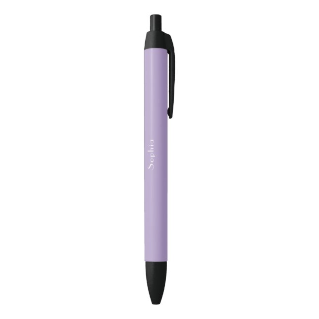 Custom Stylish Pale Purple Pen with Your Name Kugelschreiber (Unterseite (Vertikal))