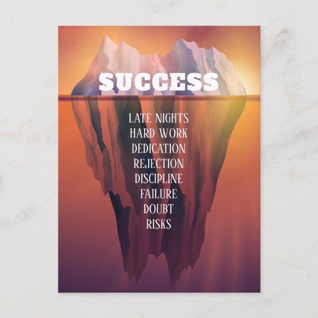 Custom Success Iceberg Motivierend Postcard Ankündigungspostkarte (Vorderseite)