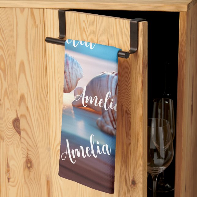 Custom Summer Beach Elegant Geschirrtuch (Drittel gefaltet)