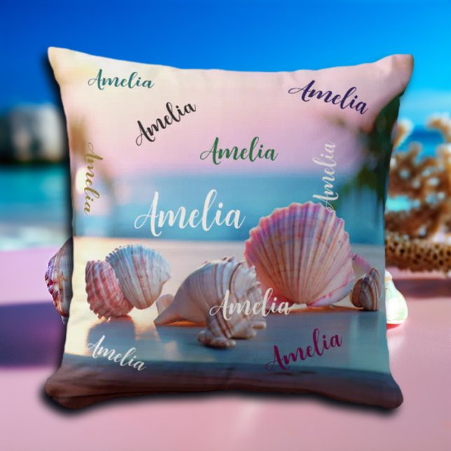Custom Summer Beach Elegant Kissen (Von Creator hochgeladen)
