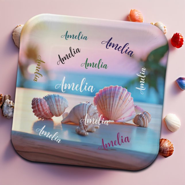 Custom Summer Beach Elegant Pappteller (Von Creator hochgeladen)