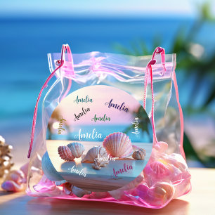 Custom Summer Beach Elegant Runder Aufkleber