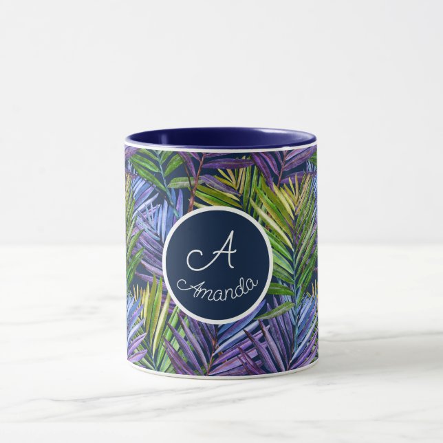 Custom Summer Breeze Tropical Beach Palms Tasse (Zentrum)