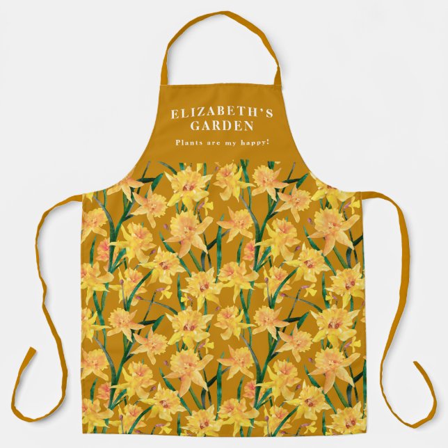 Custom Summer Daffodil Muster Schürze (Vorderseite)
