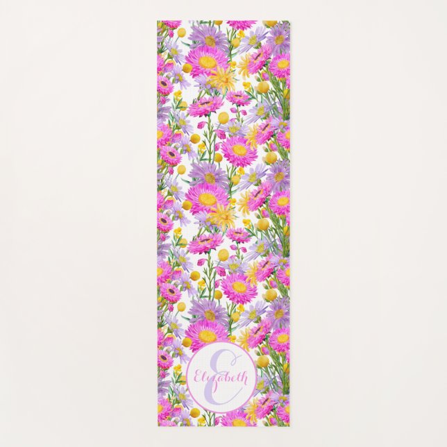 Custom Summer Hütte Garden White Yoga Mat Yogamatte (Vorderseite)