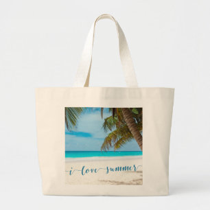 Custom Summer Large Beach Bags I Liebe Summer Jumbo Stoffbeutel