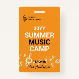 Custom Summer Music Camp Lehrer-ID-Abzeichen Ausweis