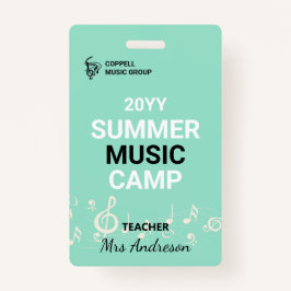 Custom Summer Music Camp Lehrer-ID-Abzeichen Ausweis