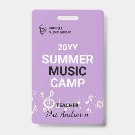 Custom Summer Music Camp Lehrer-ID-Abzeichen Ausweis