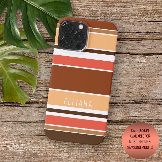 Custom Summer Orange Cornflakes Peach Red Brown St iPhone Hülle (Von Creator hochgeladen)