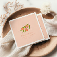 Custom Summer Peach Fruit Boho Paare Dusche