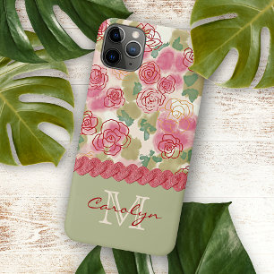 Custom Summer Watercolor Rose Blume Art Muster Case-Mate iPhone Hülle