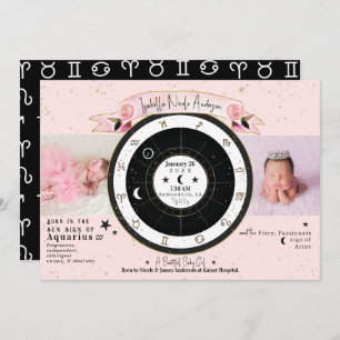 Custom Sun Moon Astrologie Geburtstagskarte Ankünd Einladung