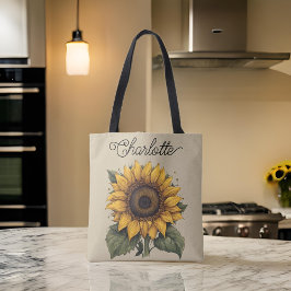 Custom Sunflower Bag for women, Bridesmaid Gift