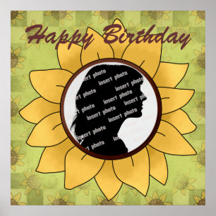 Custom Sunflower Birthday Poster