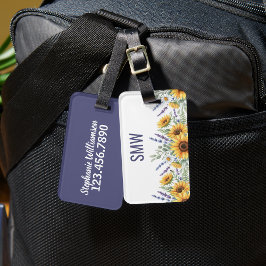 Custom Sunflower Lavender Luggage Tag Gepäckanhänger