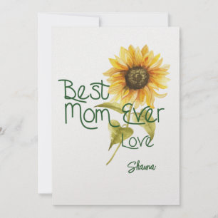 Custom Sunflower Mother's Day Card - Beste Mama je Einladung