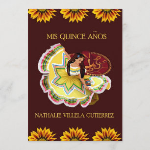 Custom Sunflower Quinceanera Einladungen