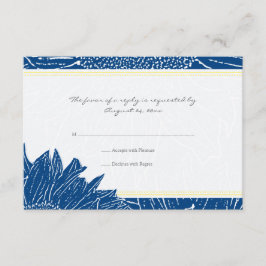 ::custom: Sunflower RSVP Card: Yellow & Nav
