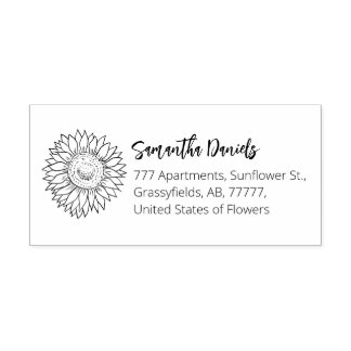 Custom Sunflower Rücksendeadresse Rubber Briefmark Gummistempel