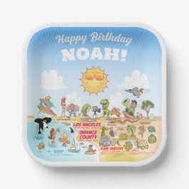 Custom Sunny SoCal Pappteller