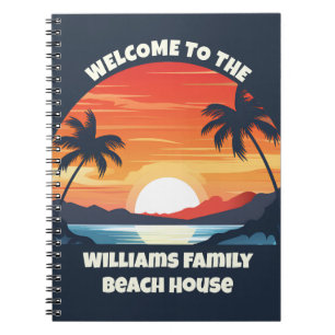 Custom Sunrise Palm Trees Beach House Guest Notizblock