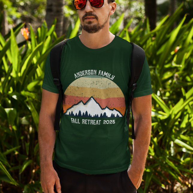 Custom Sunset Fall Family Wiedersehen Green Mounta T-Shirt (Von Creator hochgeladen)