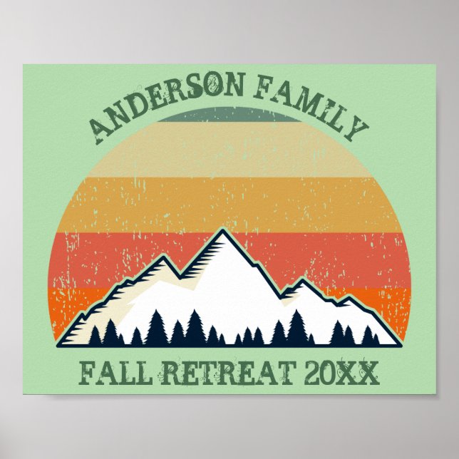 Custom Sunset Fall Retreat Berg Wanderung Poster (Vorne)