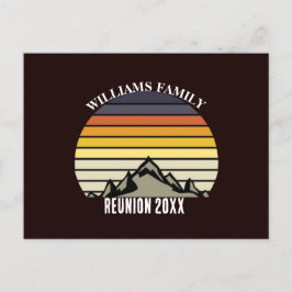 Custom Sunset Mountain Family Wiedersehen Party Postkarte
