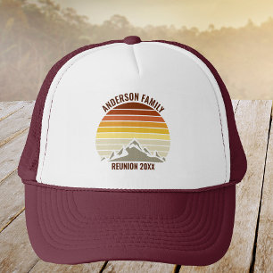 Custom Sunset Mountain Family Wiedersehen Vintag Truckerkappe