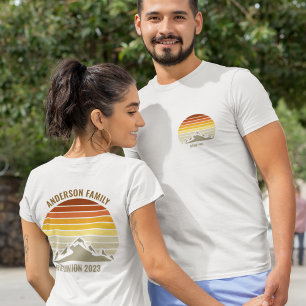Custom Sunset Mountain Road Trip Pocket & Back T-Shirt