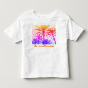 Custom Sunset Palm Tree T - Shirt - Weekend Vibes