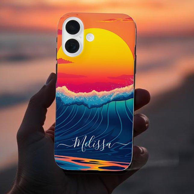 Custom Sunset Wave Beach- Case-Mate iPhone Hülle (Custom Sunset Wave-Beach- Case-Mate iPhone Case )