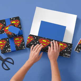 Custom Superman Logo Happy Birthday Geschenkpapier