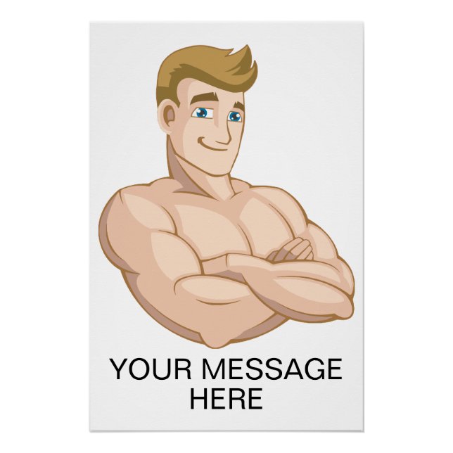 Custom Surfer Dude Beach Boy Shirtless Muscle Man Poster (Vorderseite)