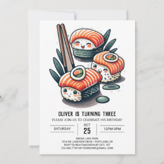 Custom Sushi Delights Geburtstag Einladung