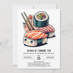 Custom Sushi Night Geburtstag Einladung
