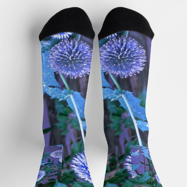 Custom Sustainable Premium Sock purple thistle Socken (Oben)