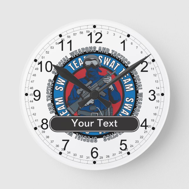 Custom SWAT Team Runde Wanduhr (Vorderseite)