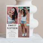 Custom 'SWEET 16' 2 Foto 16. Geburtstagsparty Einladung<br><div class="desc">Machen Sie sich bereit, Ihre Freunde mit unseren klopfenden Sweet 16 Einladungen zu stopfen! Siegel Sie es mit 2 Bildern Ihrer Wahl, fügen Sie einen Stilmix mit anpassbarer Textgröße, Farbe und Schriftart-Stil hinzu, und vervollständigen Sie es mit der glänzenden Überschrift "16 . GEBURTSTAG". Es Anzug jedes Thema, und es ist...</div>